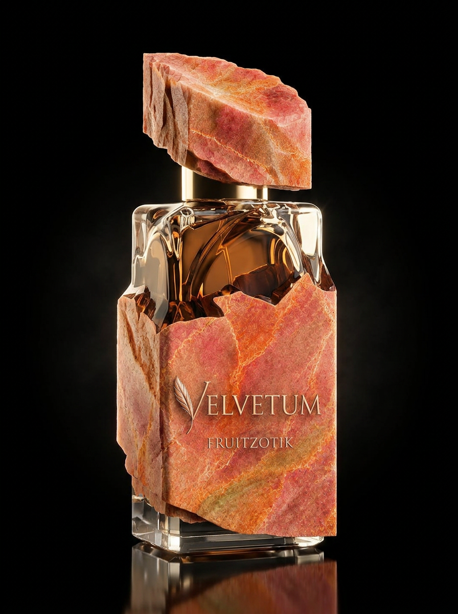 Velvetum Fruitzotik — 3D flacon render